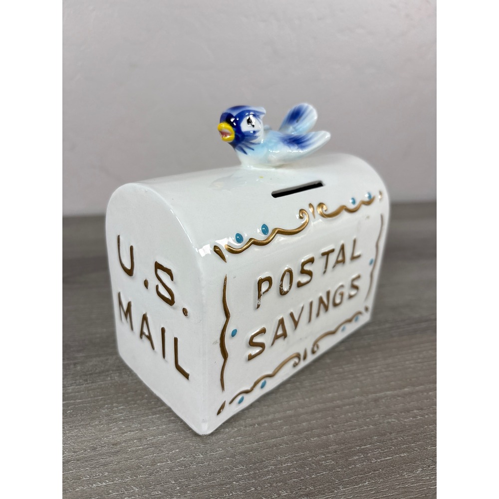 Vintage Gift Ideas Japan Ceramic Bluebird US Mail Postal Savings Bank E-3201